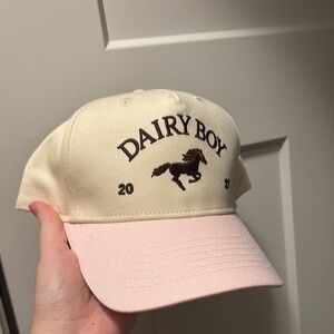 DAIRY BOY PINK BROWN HAT! 💕